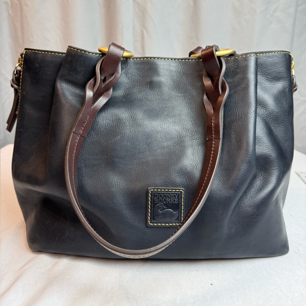 Dooney & Bourke Navy Blue Leather Tote Bag
